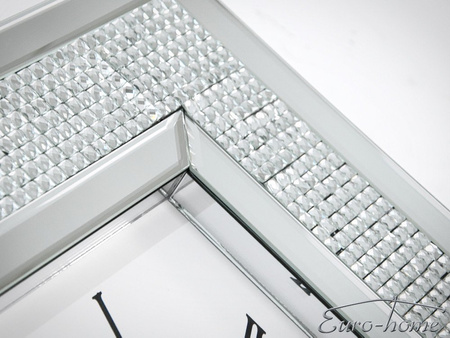 Lustrzany zegar zatopione diamenciki 50x50 cm 15JS0016-2