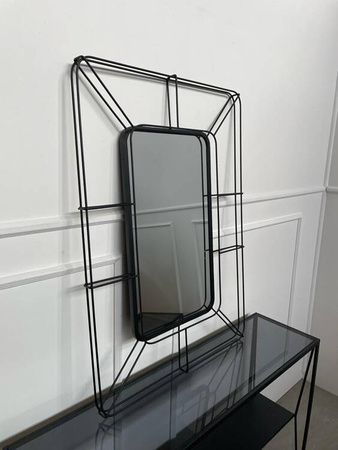 Lustro w ramie ze stalowych czarnych drucików 73x103 cm TOYJ21-080 