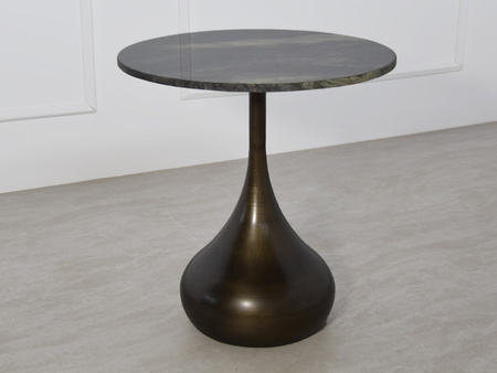 Okrągły stolik marmurowy błyszczący blat Ø50x50 cm C06