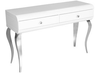 Toaletka glamour białe szkło 120x41x78 cm JSF478