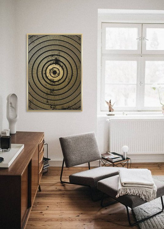 Obraz-złoto czarne okręgi 102x142 cm TOIR22764