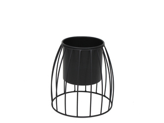 Czarny kwietnik z doniczką 22x20,5 cm TOYJ23-099