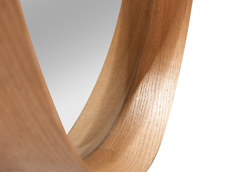 Zaokrąglone drewniane lustro naturalny dąb Ø90 cm 10224