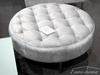 Okrągła welurowa srebrna pufa 90x90x42 cm POUF003 