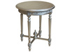 Srebrny owalny barokowy stolik kawowy 65x45x75 cm M95A 