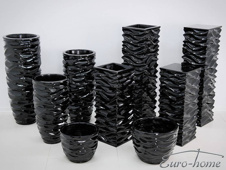 Czarna wysoka donica 91x37cm 2028/4