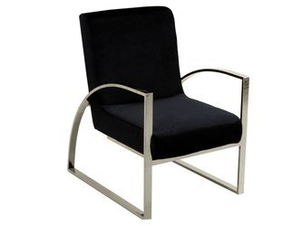 Srebrno-czarny welurowy fotel 86x65x92 cm FC42