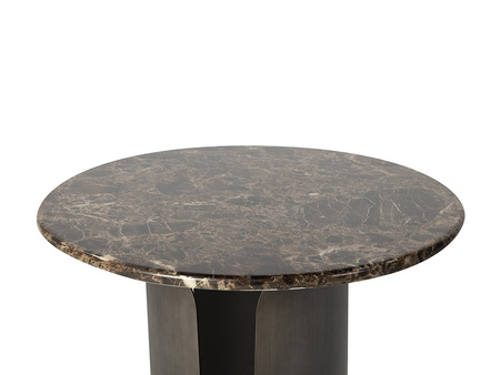 Satynowy stolik z marmurowym blatem 60x50 cm T089B