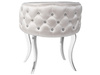 Biały fotel pikowany kryształkami 60x60x72 cm FC39