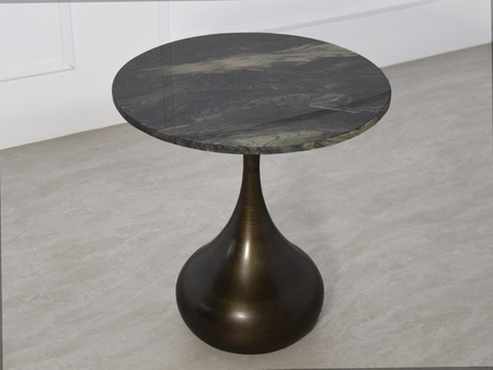 Okrągły stolik marmurowy błyszczący blat Ø50x50 cm C06
