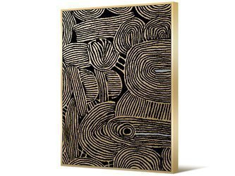 Obraz złoto-czarna abstrakcja 82x122 cm TOIR22762