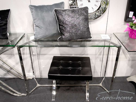 Srebrna szklana konsola 120x40x80 cm GG1007