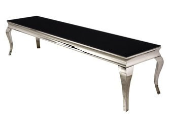 OUTLET Ława rtv czarny szklany blat 200 x 43 x 45 cm E306o