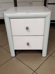 Szafka nocna białe szkło 42x35x51 cm LW3204 outlet