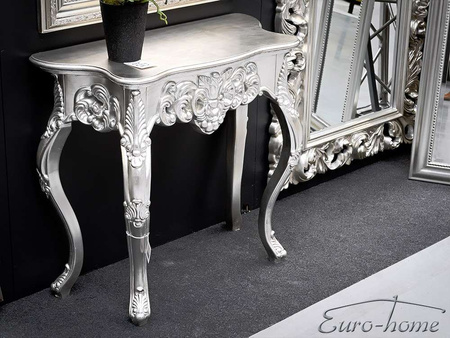 Srebrna drewniana konsola 83x37x74 cm M58-1