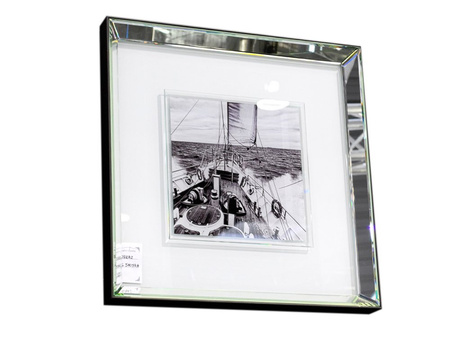 Obraz czarno- białe zdjęcie łodzi  55x55 cm S51059A