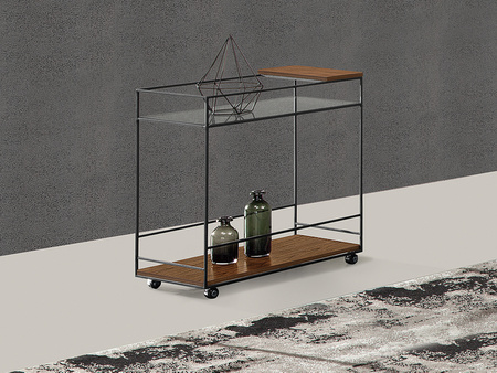 Mobilny barek drewno szkło 80x40x80 cm N6411