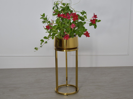 Lustrzana elegancka wysoka złota donica Ø30x90 cm  88603