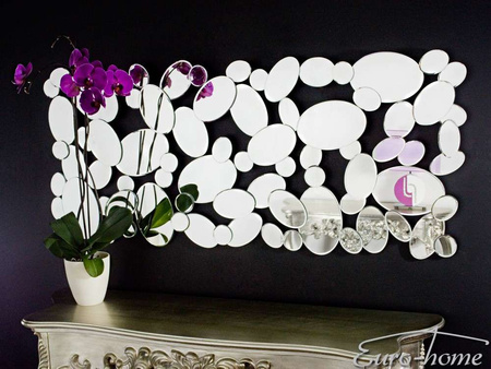 Lustro dekoracyjne z połączonych okrągłych lusterek 60x140 cm 12TM172