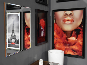 Minimalistyczne lustro drewniana krawędź 70x80x2 cm M1