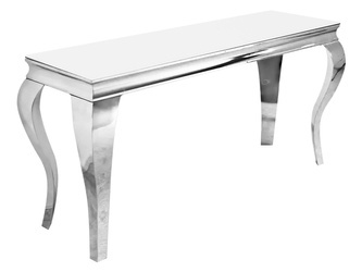 Konsola biały szklany blat modern barock 160x40x75 cm F780