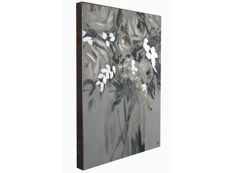 Obraz z kwiatami okraszony srebrem 60x80 cm JWE0421