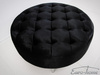 Okrągła welurowa czarna pufa 90x90x42 cm POUF003