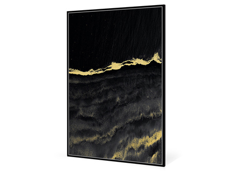 Złoto czarny nowoczesny obraz 82,6x122,6 cm L0300