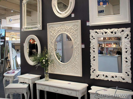 Lustro w białej rzeźbionej oprawie 90x120 cm PU284A