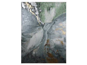 Abstrakcyjny obraz okraszony złotem i srebrem 150x225 cm JCN0139