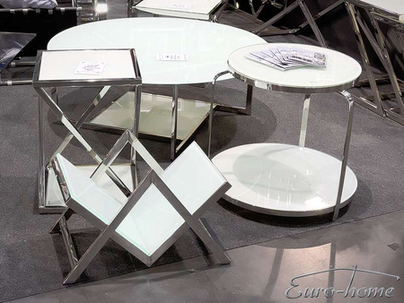 Biały szklany gazetowik 60x35x40 cm  JJ1016