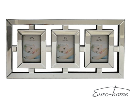 Lustrzana ramka trzy zdjęcia (10x15cm) 60x30 cm PM1