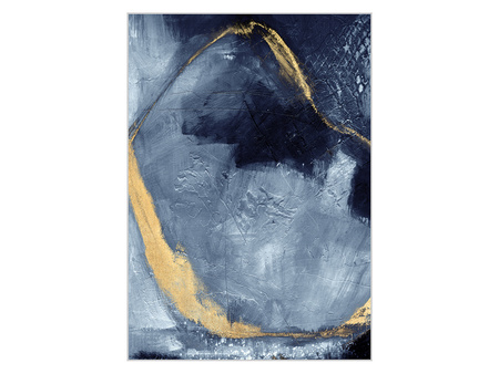 Obraz złoto-granatowa abstrakcja 82x122 cm A0410
