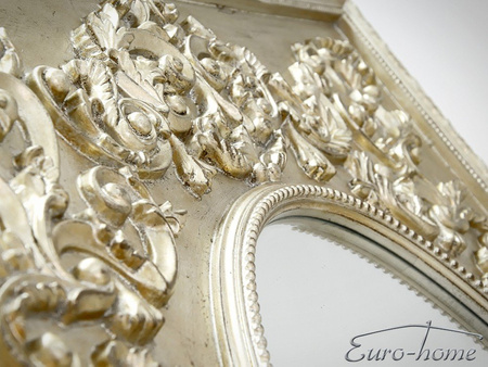 Lustro w srebrnej rzeźbionej oprawie 90x120 cm PU284A