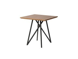 Stolik kawowy drewniany blat stalowe czarne nogi 55x55x55 cm TA851S