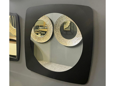 Okrągłe lustro w czarnej metalowej oprawie 80x80 cm TOYJ21-057