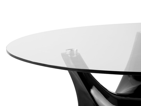 Nowoczesny okrągły szklany stół z czarną rozłożystą podstawą Ø120x75 cm FT318