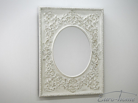 Lustro w białej rzeźbionej oprawie 90x120 cm PU284A