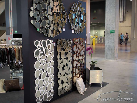 Lustro dekoracyjne z połączonych okrągłych lusterek 60x140 cm 12TM172