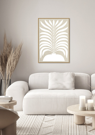 Beżowy obraz z fakturą 80x120 cm V30465