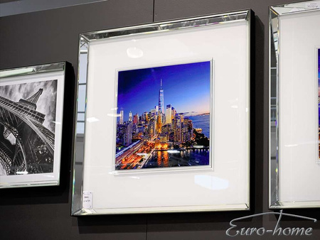 Obraz Nowy York Manhattan lustrzana rama 80x80 cm S41574 