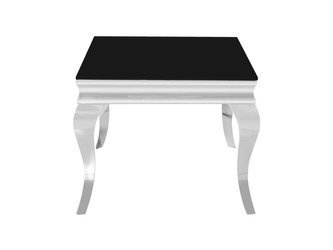 Stolik kawowy czarny szklany blat modern barock 60x60x57 cm CT/D306