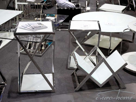 Biały szklany gazetowik 60x35x40 cm  JJ1016