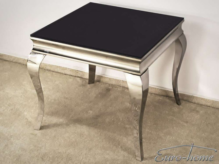 Stolik kawowy czarny szklany blat modern barock 60x60x50 cm D306