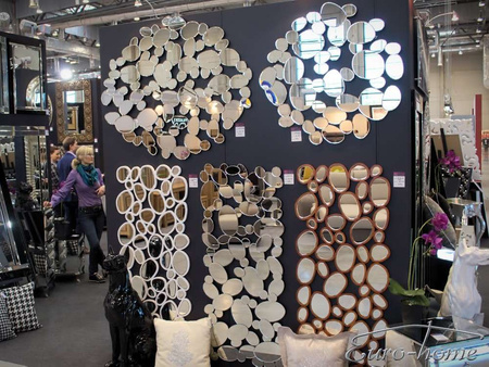 Lustro dekoracyjne z połączonych okrągłych lusterek 60x140 cm 12TM172