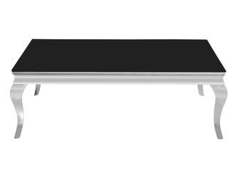 Stolik szklany czarny blat modern barock 130x70x45 cm CT/C306