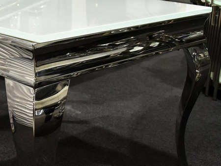 Stolik kawowy biały szklany blat modern barock 60x60x60 cm D780