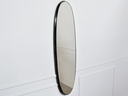 Owalne lustro w czarnej ramie 36x136x3,5 cm 12F-378