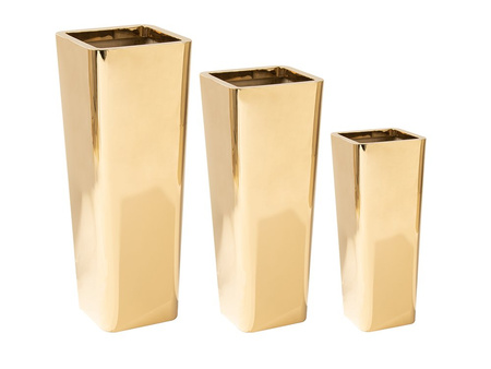 Lustrzana złota elegancka wysoka donica 36x29x90 cm HT009-2