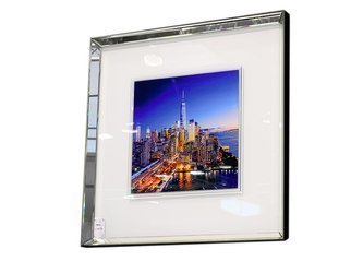 Obraz Nowy York Manhattan lustrzana rama 80x80 cm S41574